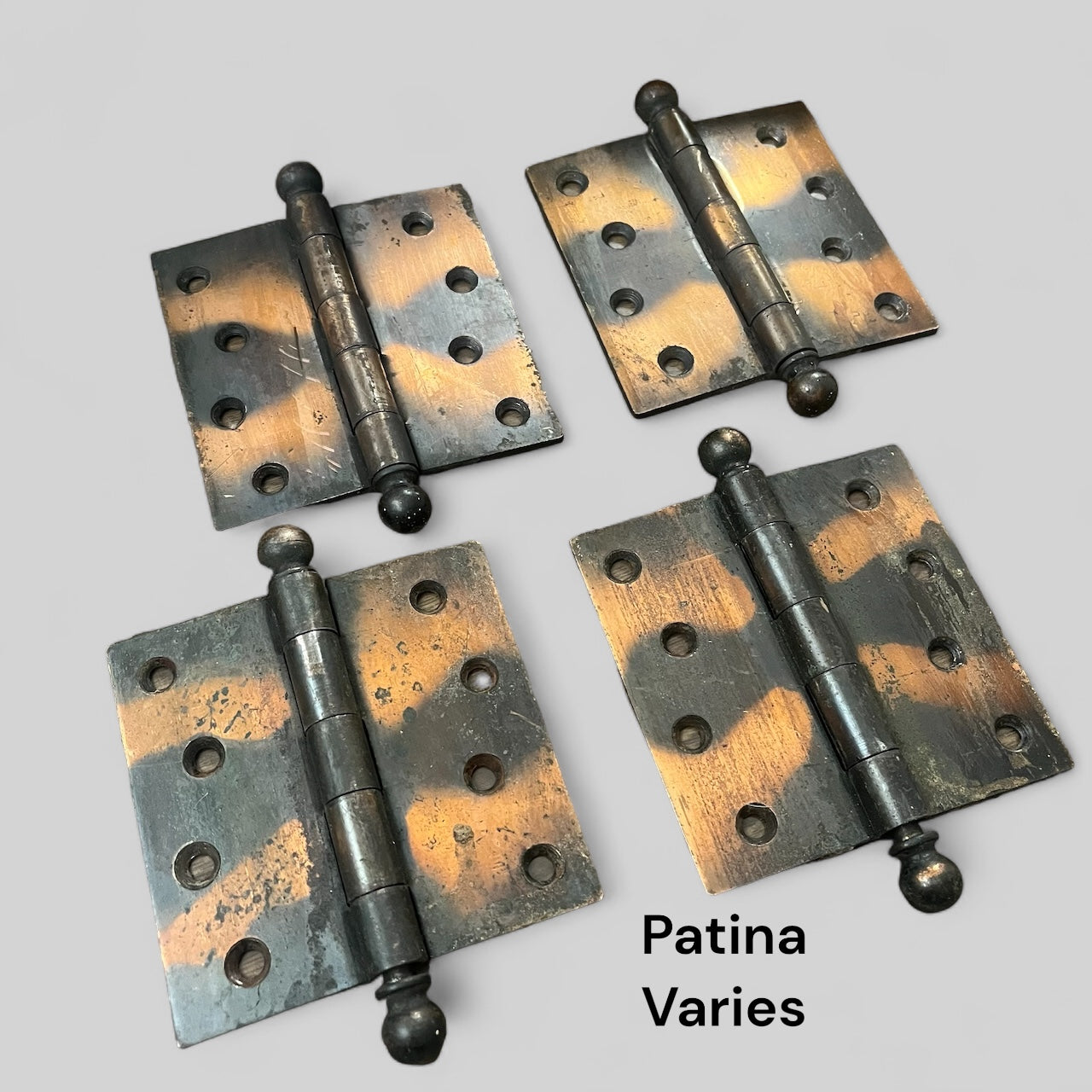 Antique Flashed Copper Plated (Japanned) 4" x 4" Hinges