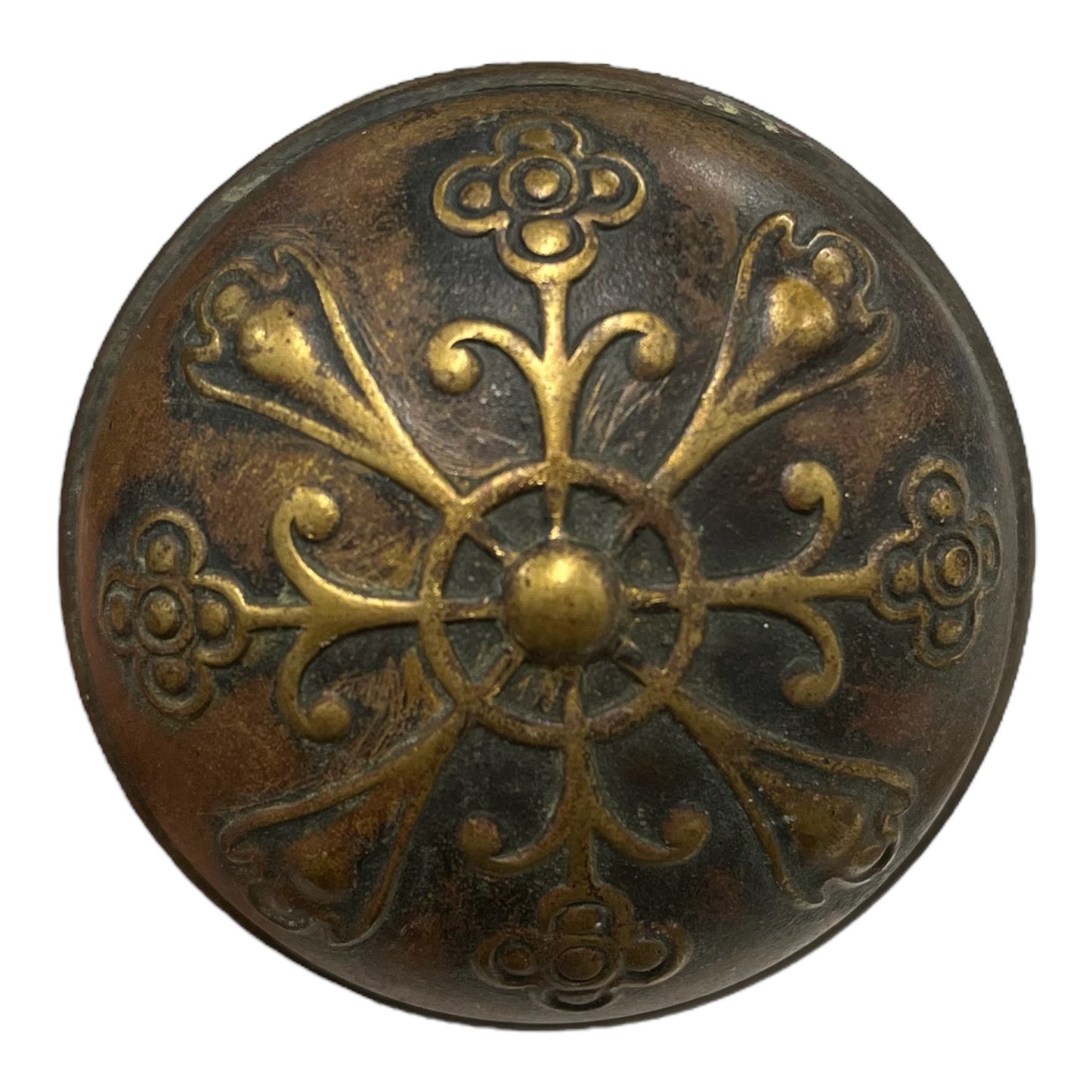 Antique Norwalk Lock Trilby Design Door Knob Set and Escutcheon Plate c. 1899