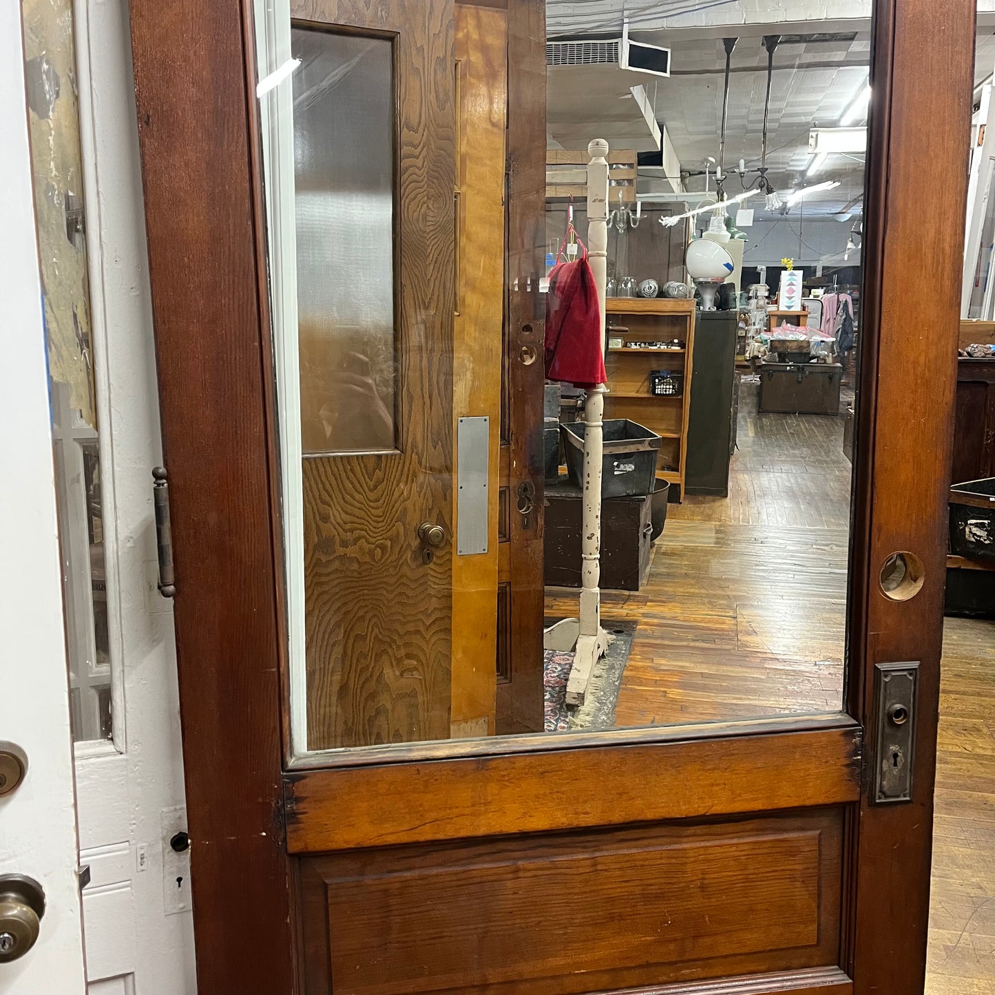 Antique Exterior Door With Half Glass