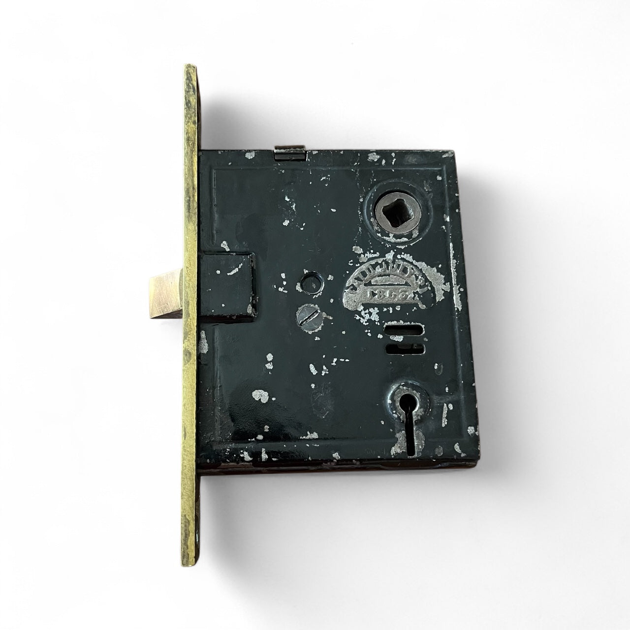 Interior Norwalk Mortise Lock #2495 With Functional Skeleton Key - Patent Date 1865