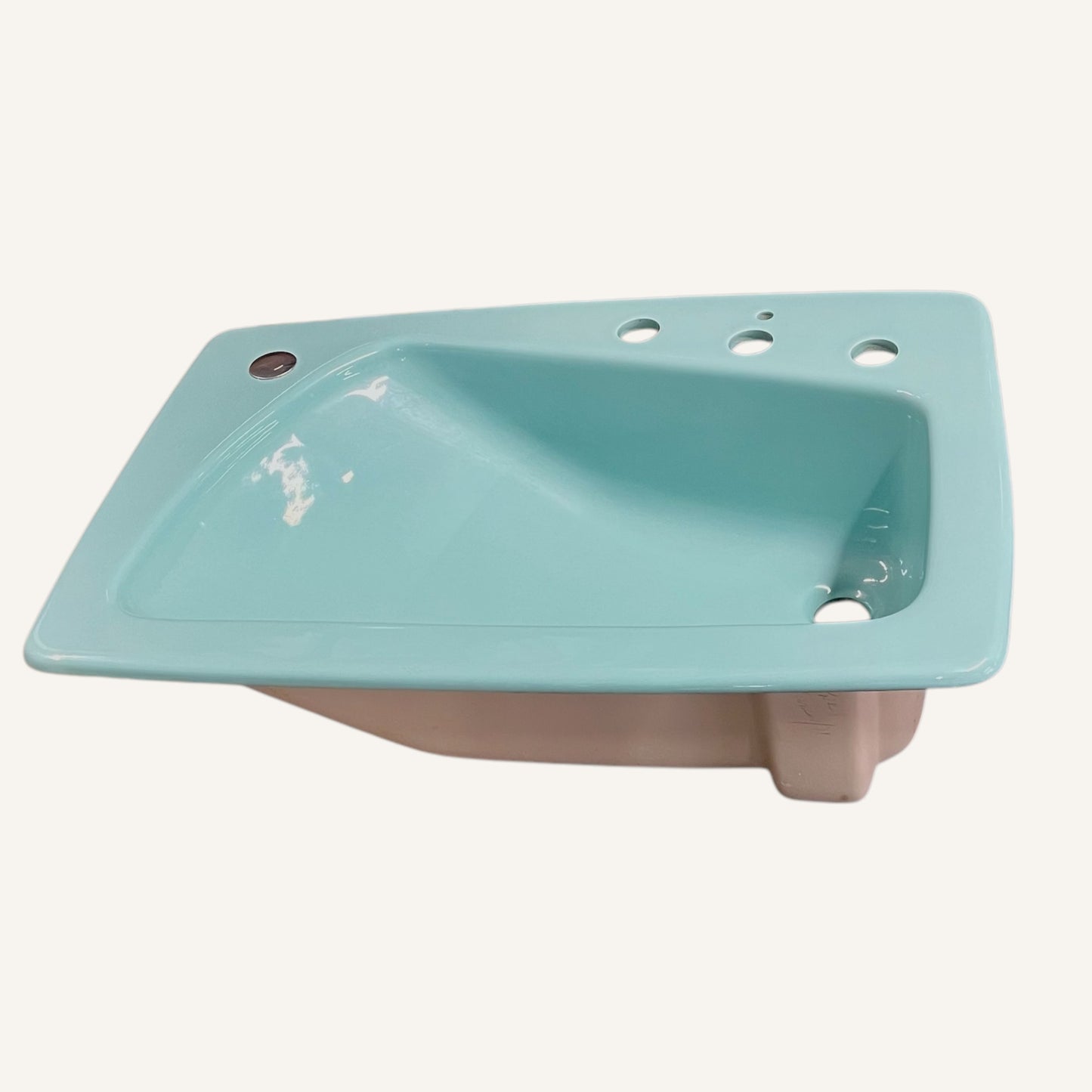 Vintage Blue Kohler Porcelain Lady Fair Vanity Drop-In Top Mount Bathroom Sink