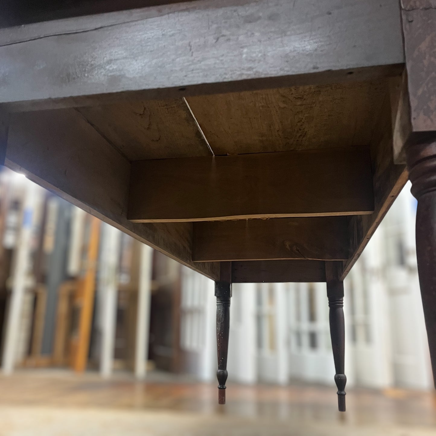 Antique Solid Walnut Table From House Built in 1858