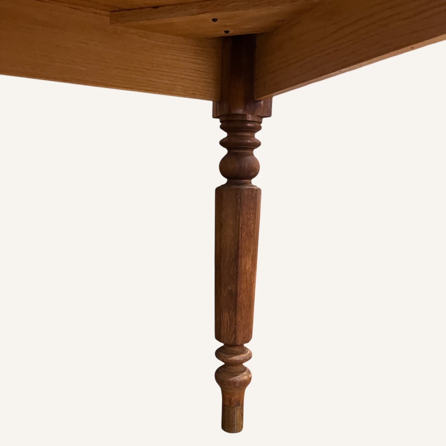 Handcrafted Farmhouse Reclaimed Oak Table With Antique Table Legs