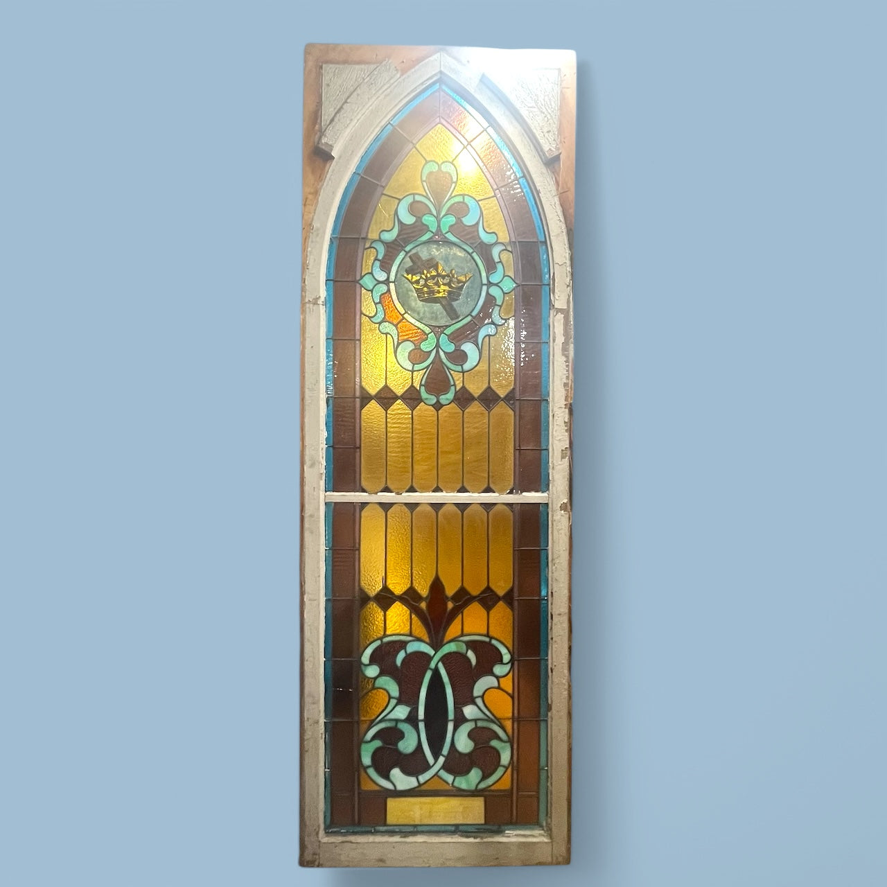 Antique Stained Glass Window From An Early 1900s Church