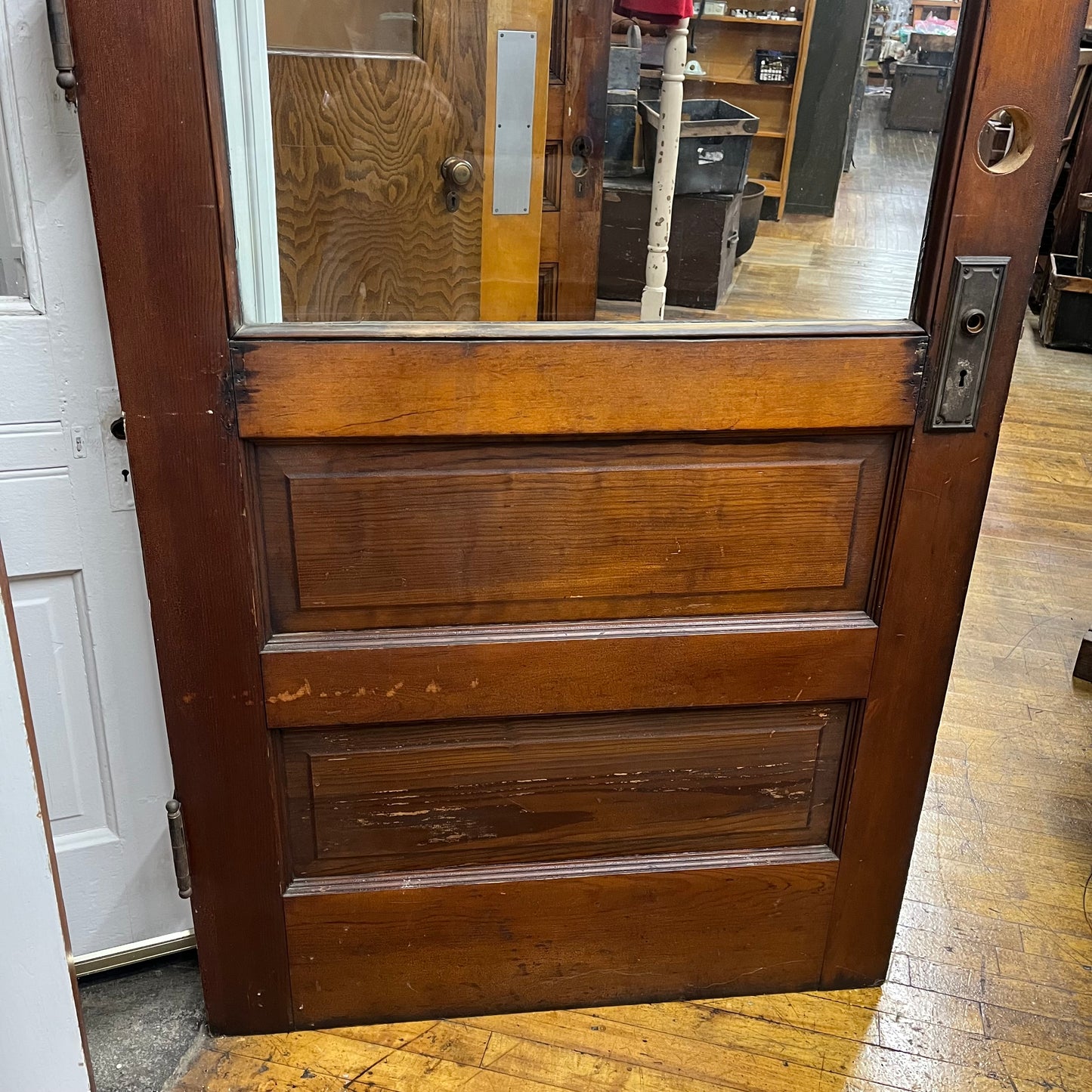 Antique Exterior Door With Half Glass