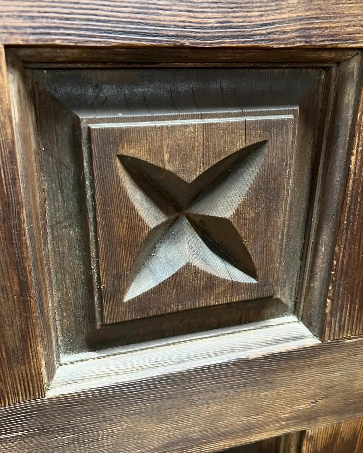 21 Panel Mid-Century Solid Fir/Pine Exterior Door