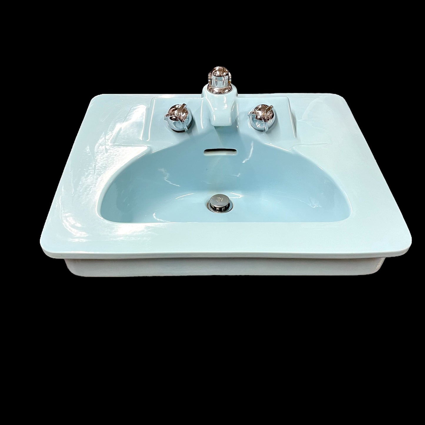 Vintage Baby Blue Crane Marcia Drop-In Sink