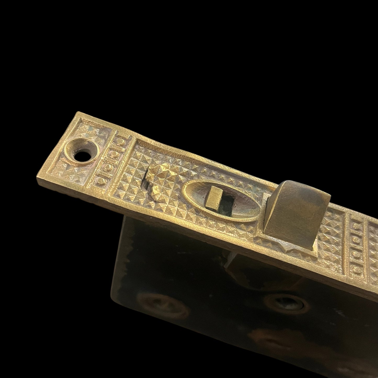 Antique Brass Entrance Mortise Lock and Hardware Set
