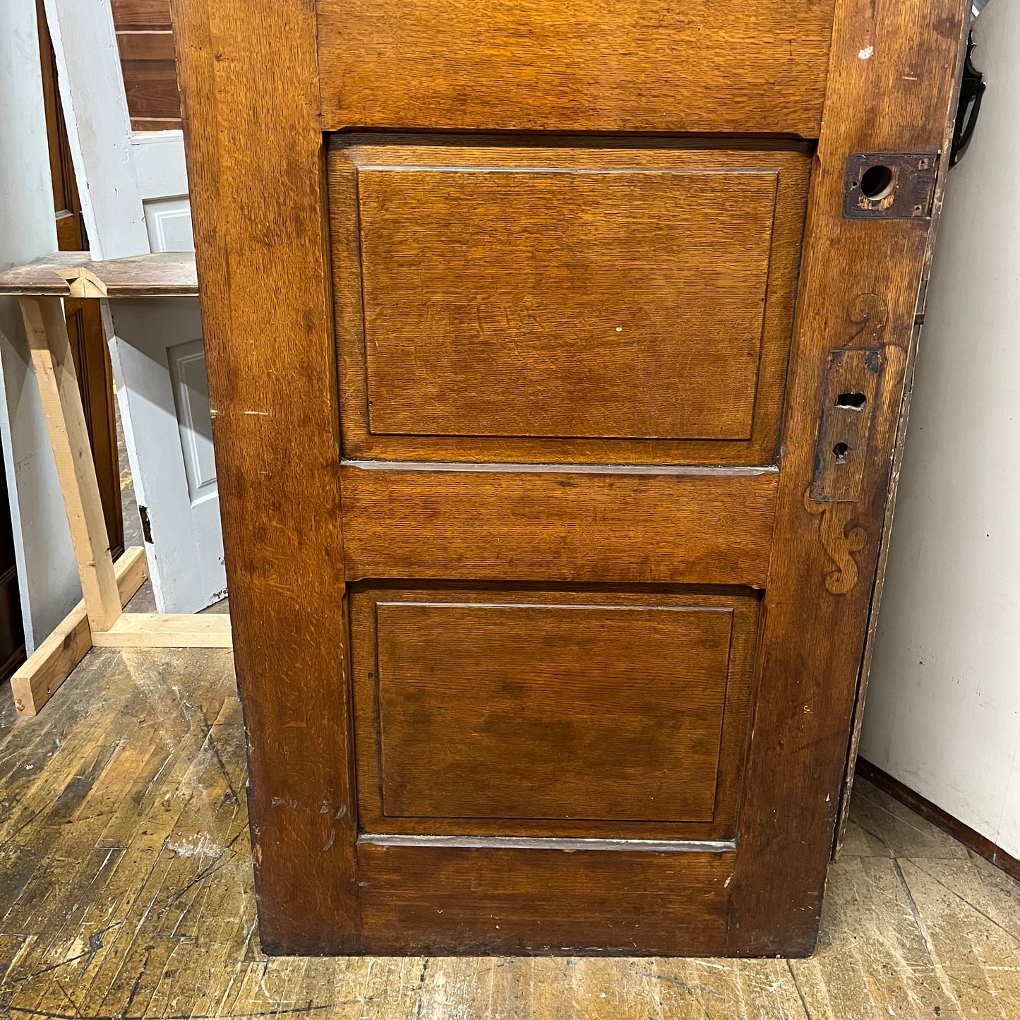 Tall Antique Oak 5 Panel Interior Door