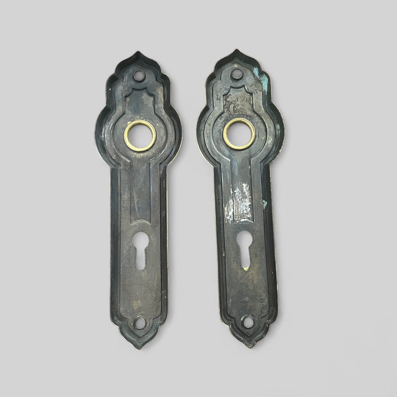 Vintage Art Deco Brass Escutcheons