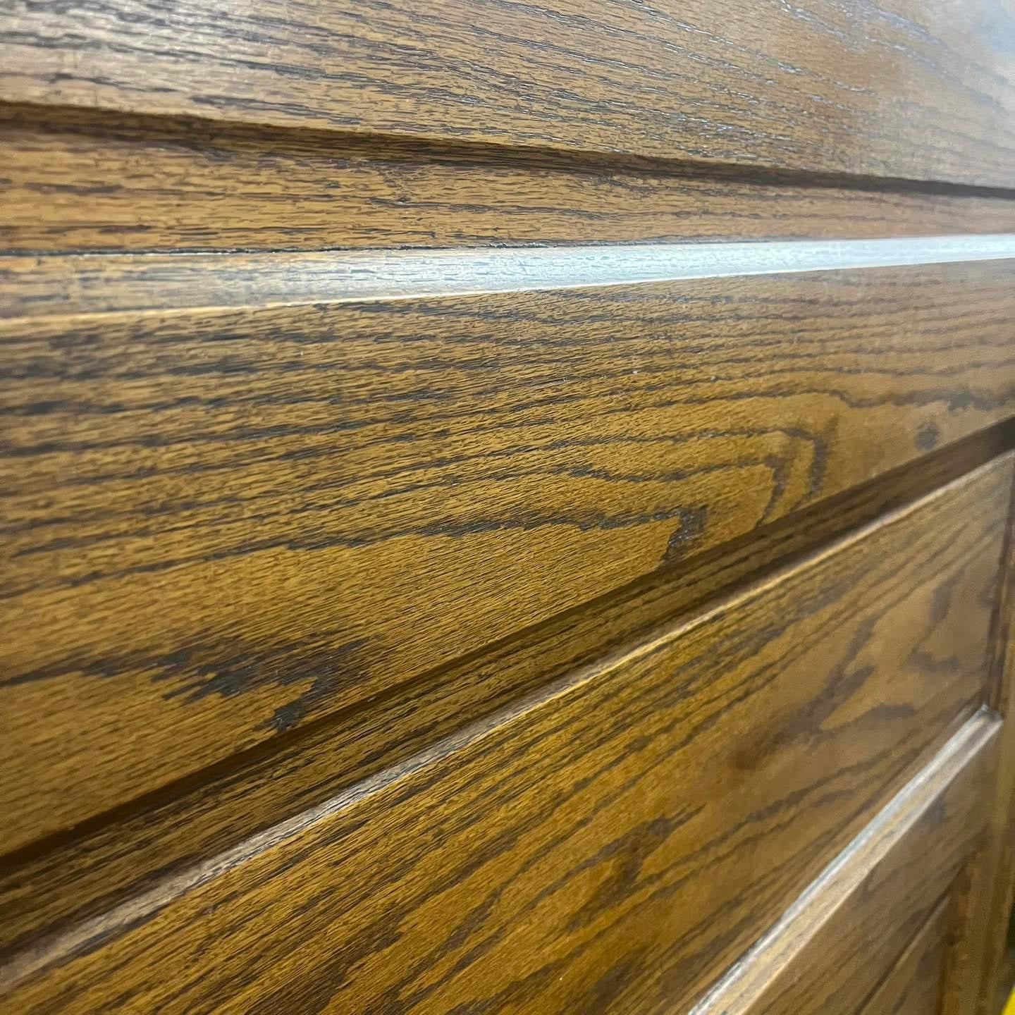 Gorgeous Antique Oak Pocket Door With Original Rollers