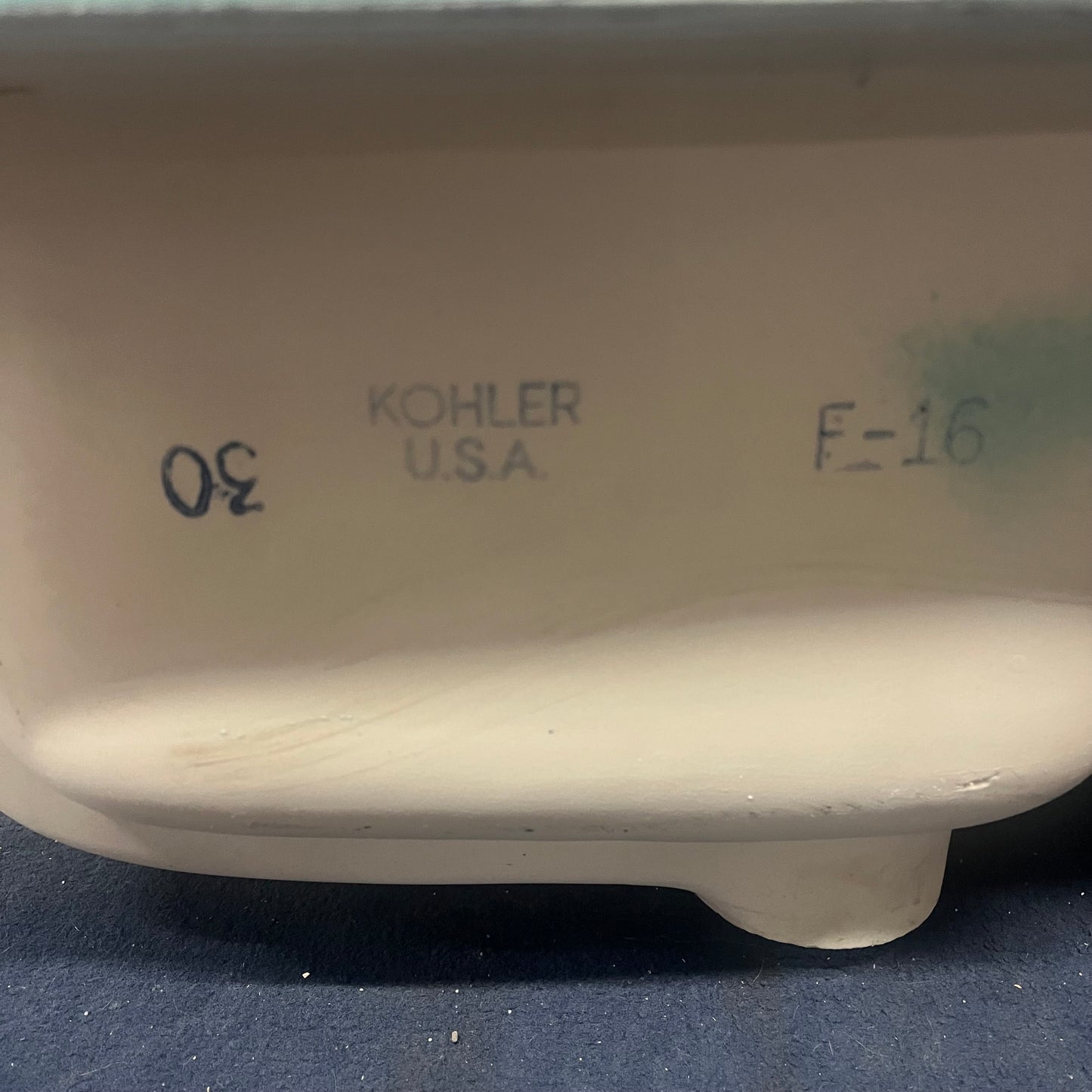 Vintage Blue Kohler Porcelain Lady Fair Vanity Drop-In Top Mount Bathroom Sink