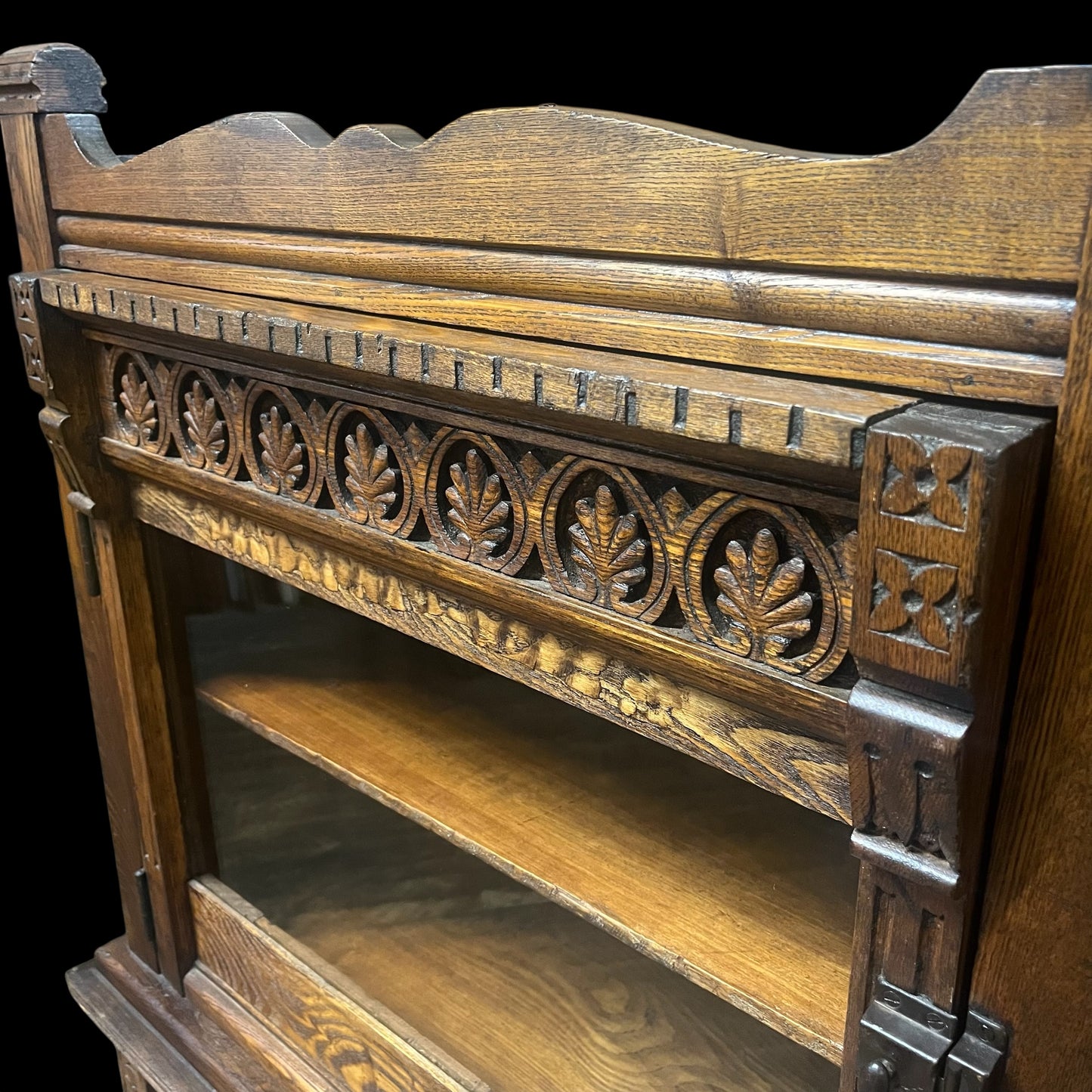 Ornate Antique Oak Doctor’s Cabinet