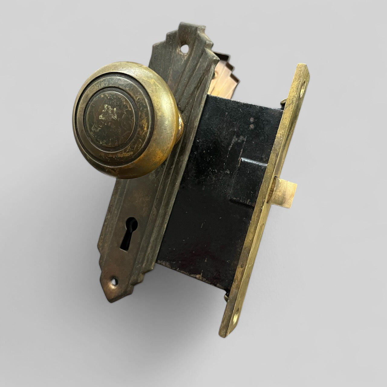 Vintage Brass Art Deco Door Hardware Set