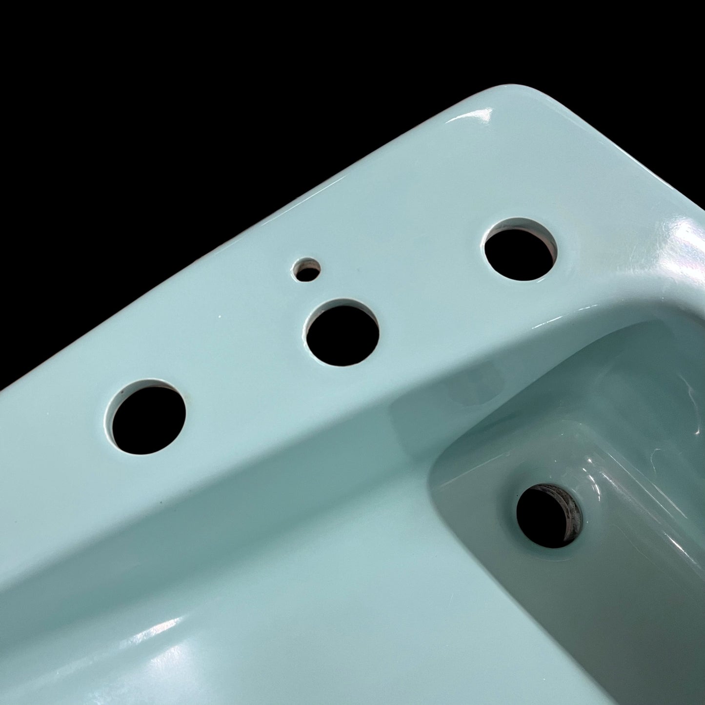 Vintage Blue Kohler Porcelain Lady Fair Vanity Drop-In Top Mount Bathroom Sink