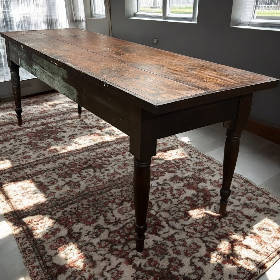 Antique Solid Walnut Table From House Built in 1858