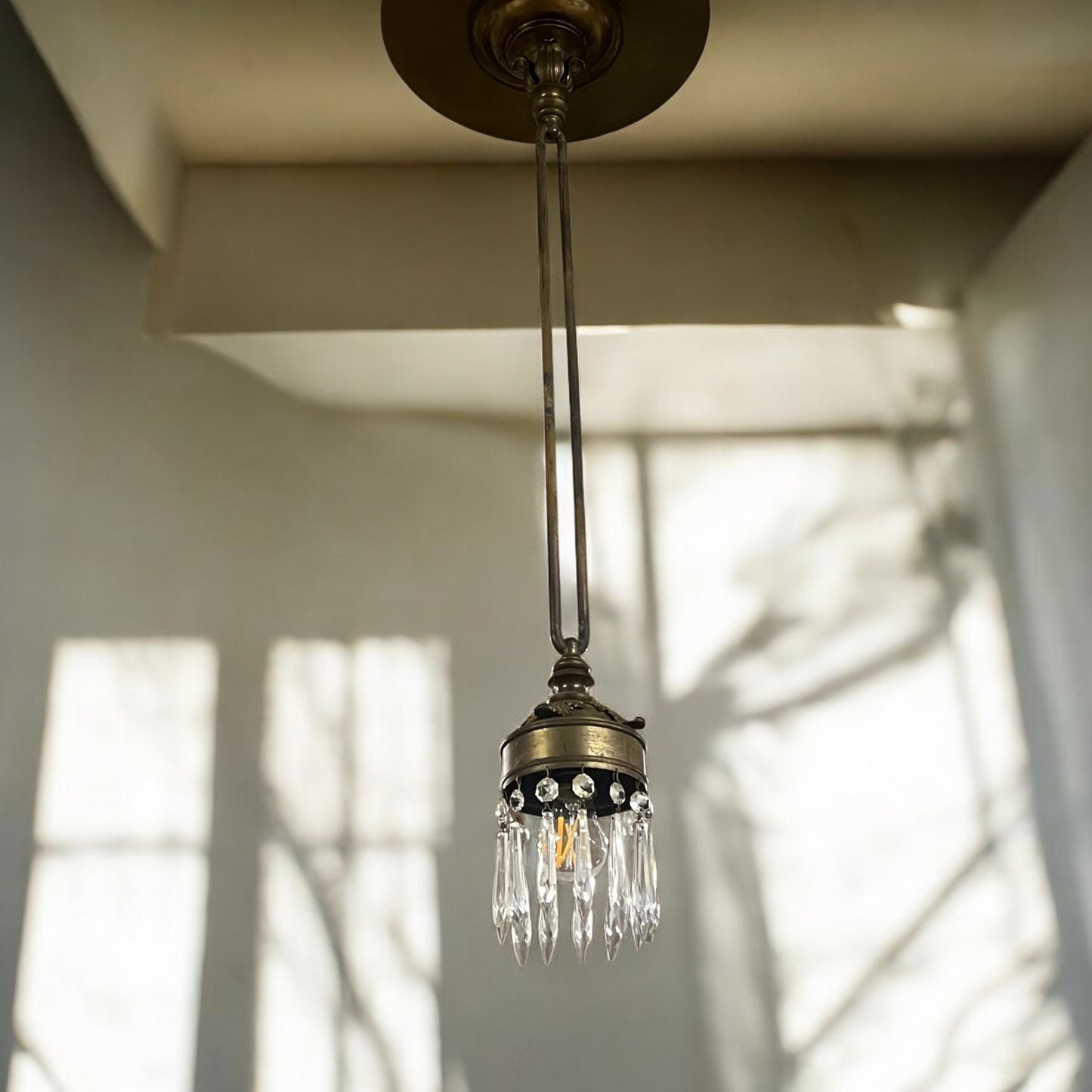 Antique Victorian Pendant Light - Rewired