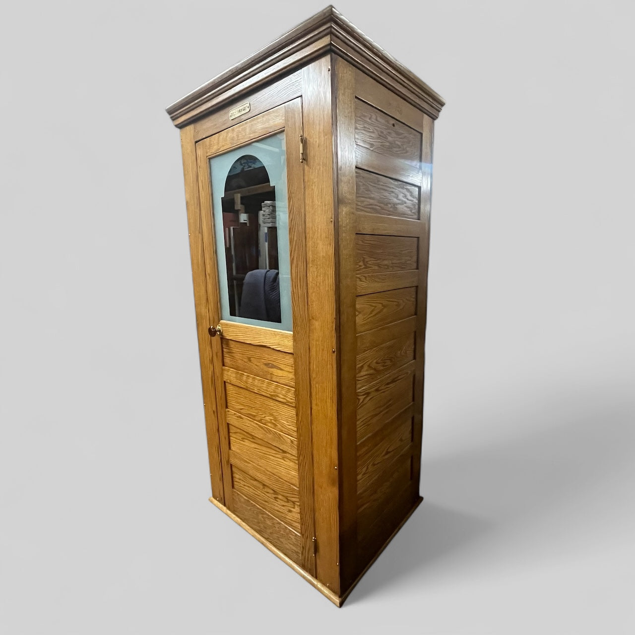 Antique Early 1900s Oak Telephone Booth