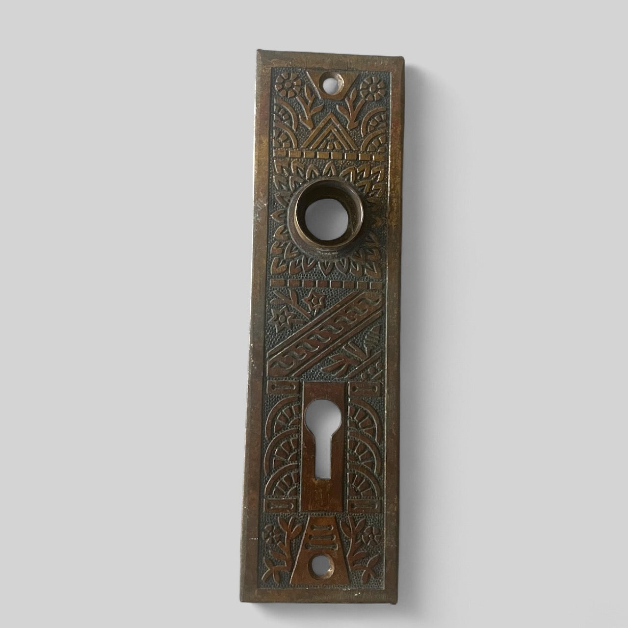 Antique Brass Ornate Door Backplate / Escutcheon