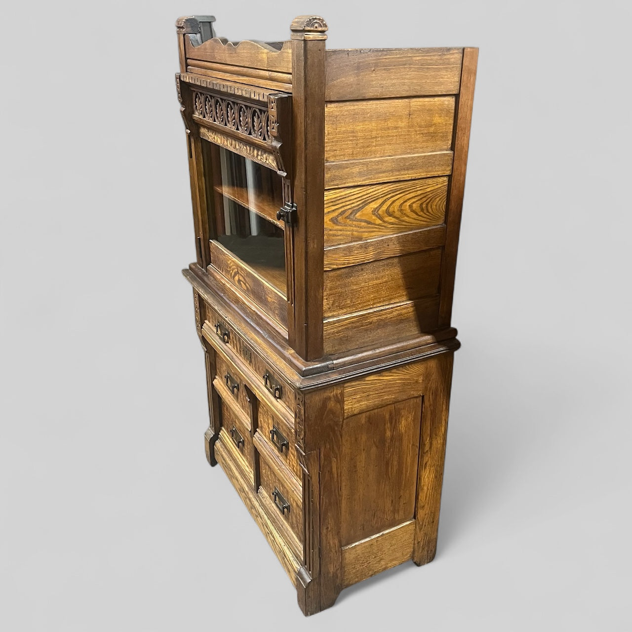 Ornate Antique Oak Doctor’s Cabinet