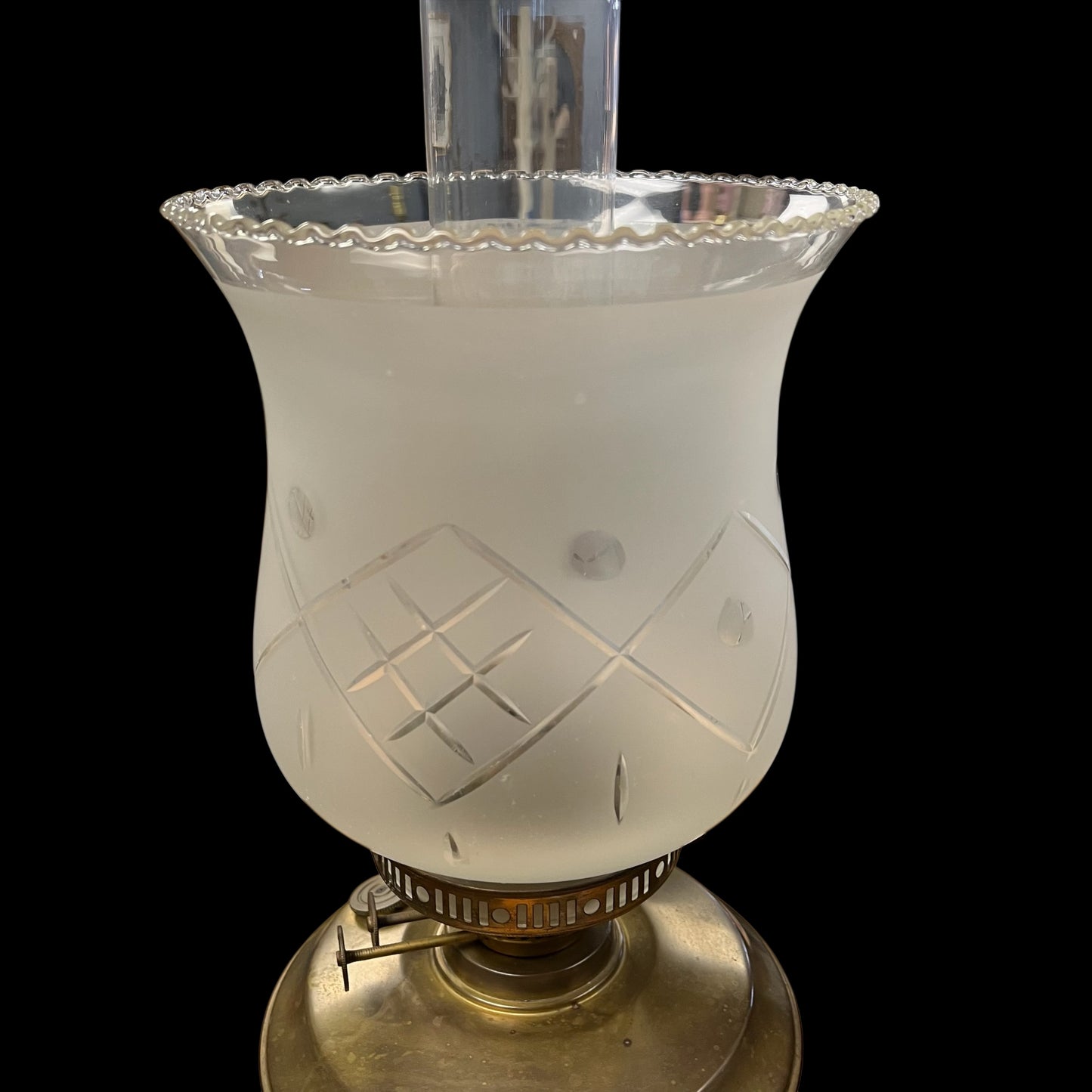 Antique (1890s) Victorian Double Banquet Oil-Burning Brass and Marble lamp