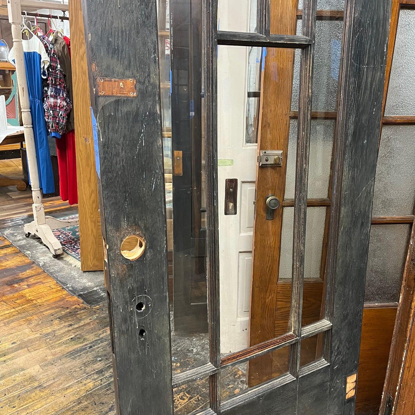 Antique Oak Craftsman Style Exterior Door