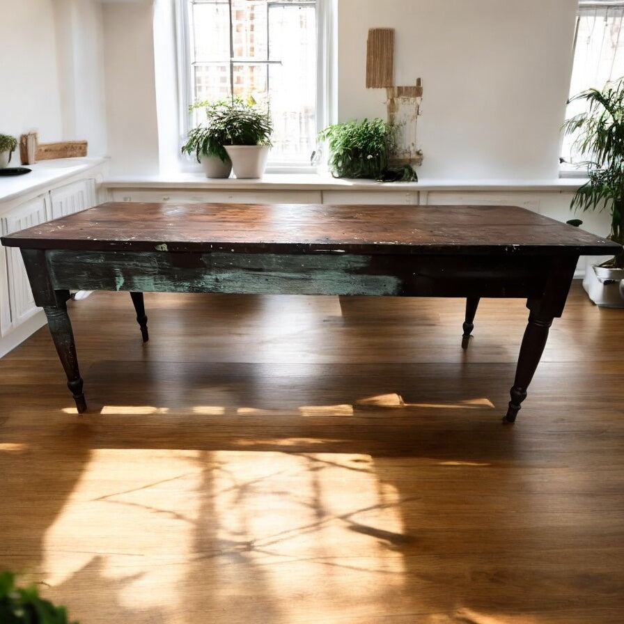 Antique Solid Walnut Table From House Built in 1858