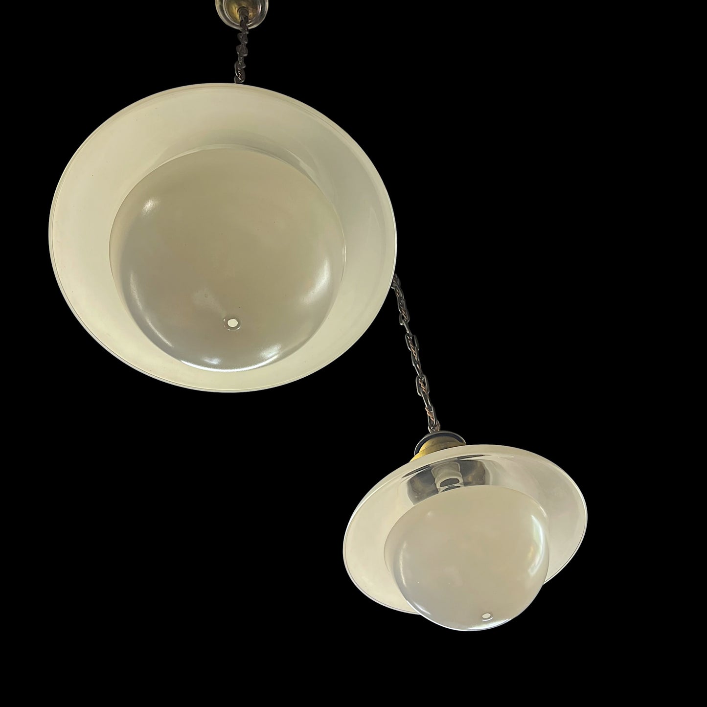Antique Art Deco Pendant Light With Original Brass Fixture - Rewired