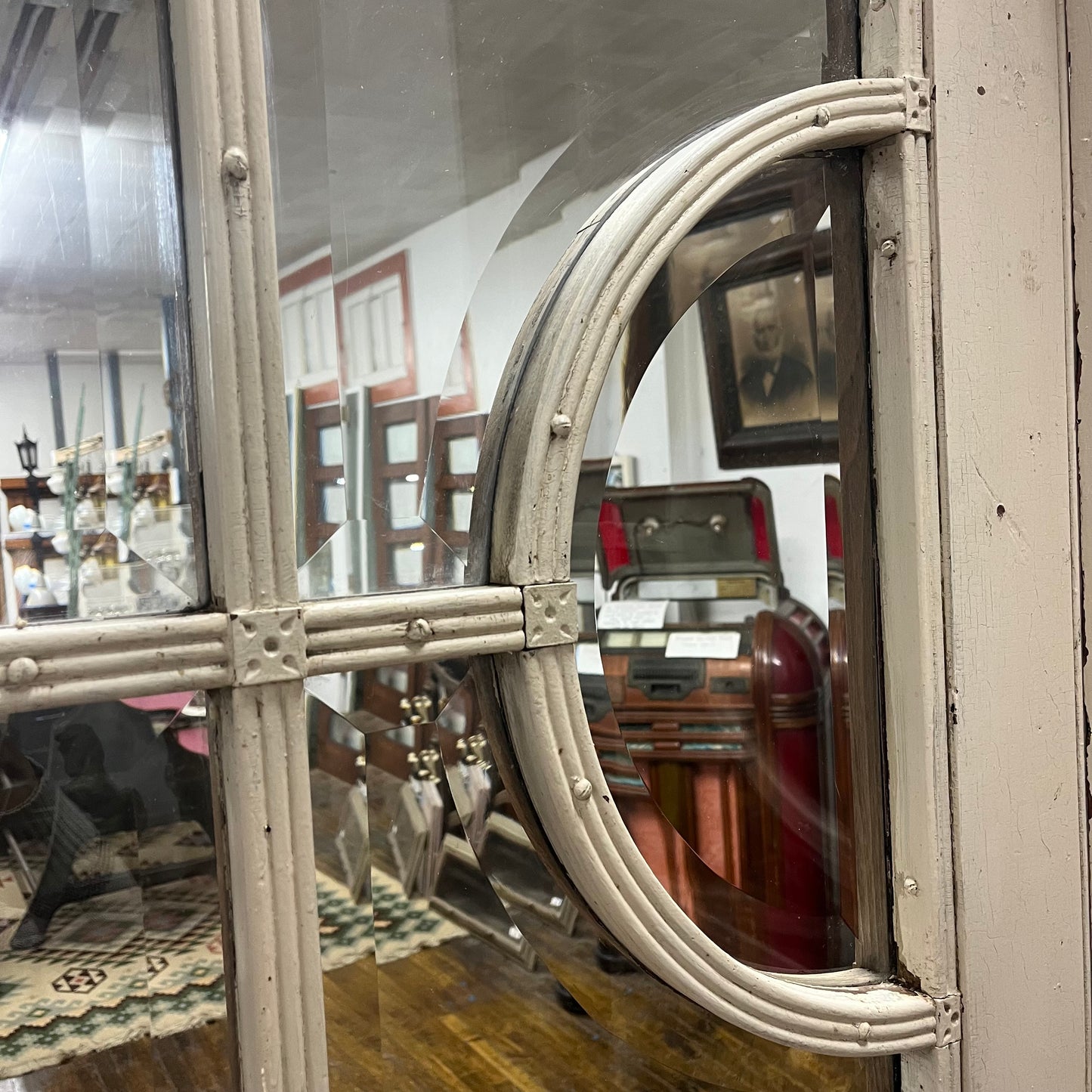 Antique Victorian French Doors With Thick Beveled Glass and Original Hardware
