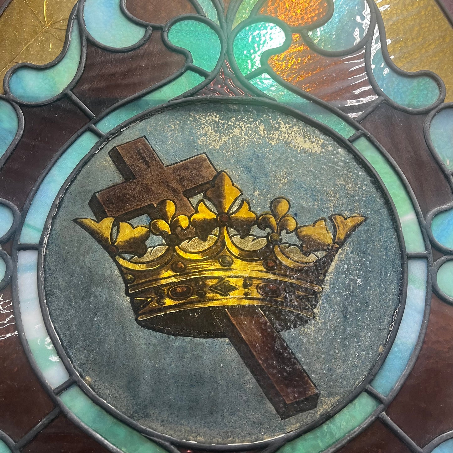 Antique Stained Glass Window From An Early 1900s Church