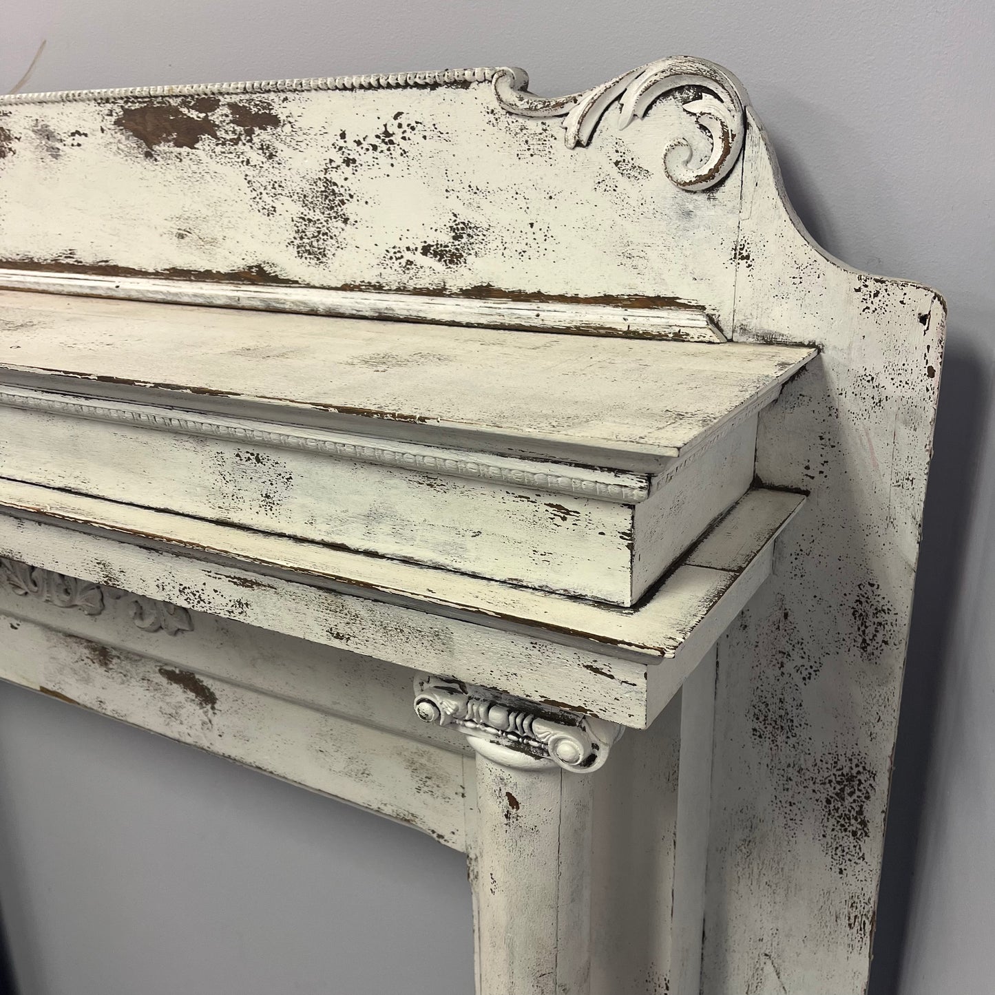 Antique Oak (Painted) Rustic Fireplace Surround Mantel