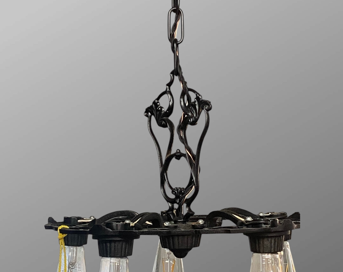Antique Cast Iron Spanish Style Chandelier