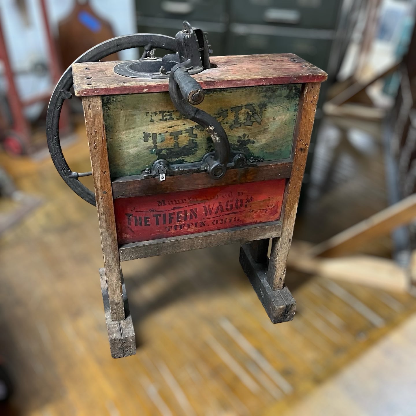 Antique Field Corn Sheller Made By Tiffin Wagon Co.