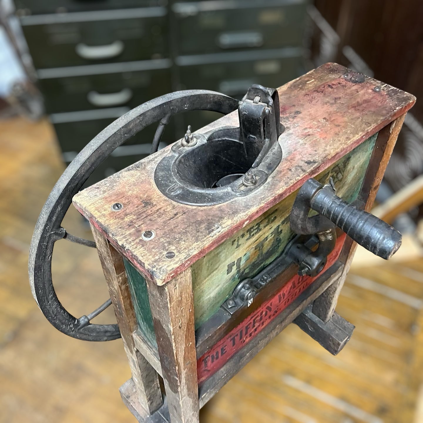 Antique Field Corn Sheller Made By Tiffin Wagon Co.
