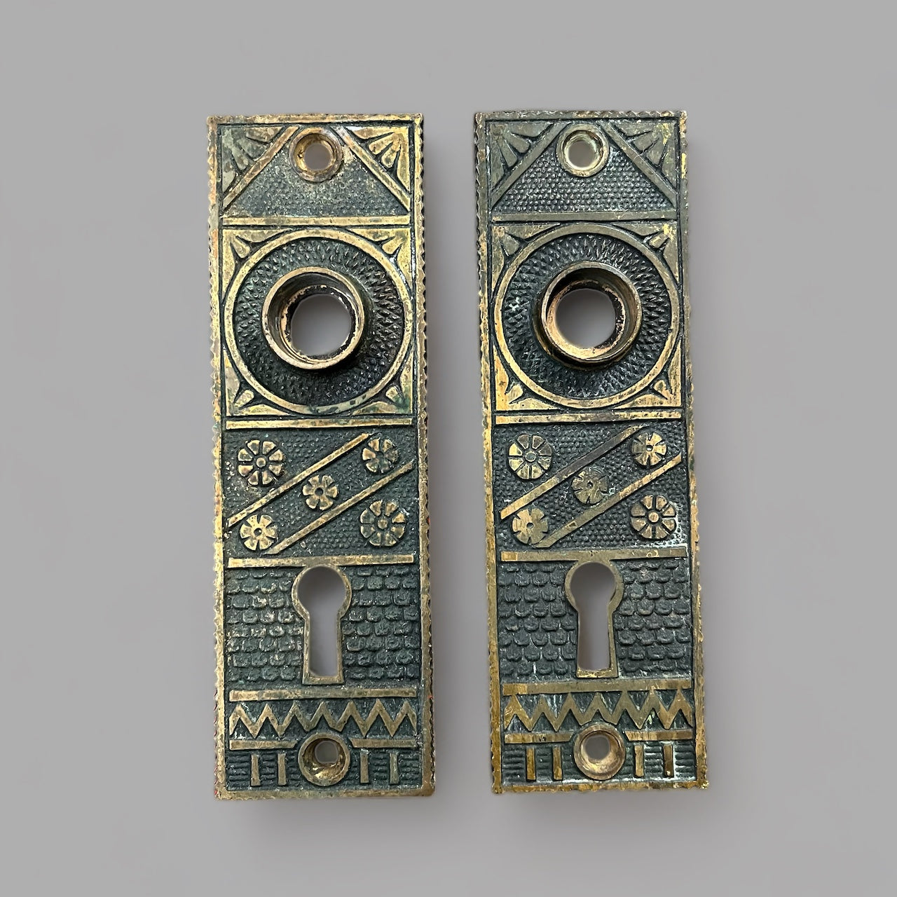 Antique Bronze F.C. Linde Vernacular Interior Door Hardware Set