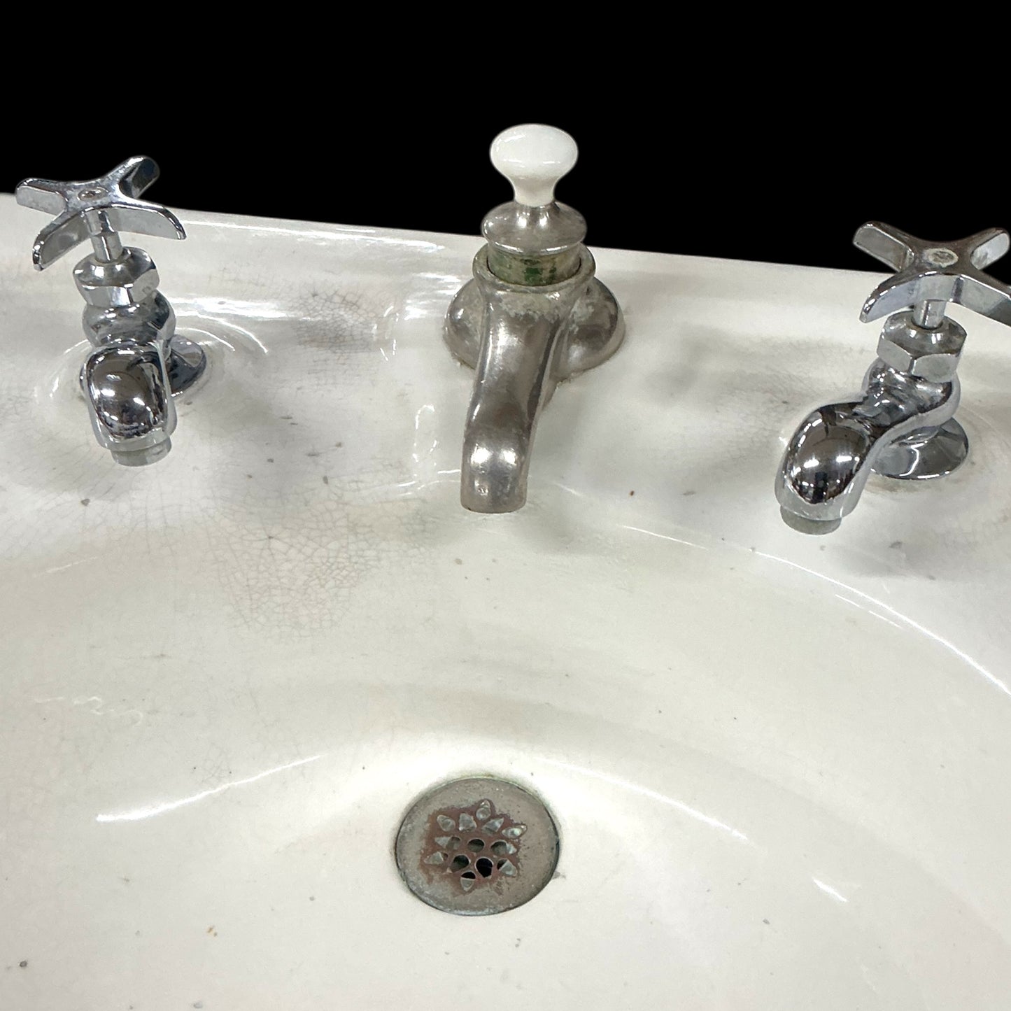 Antique Earthenware Pedestal Sink