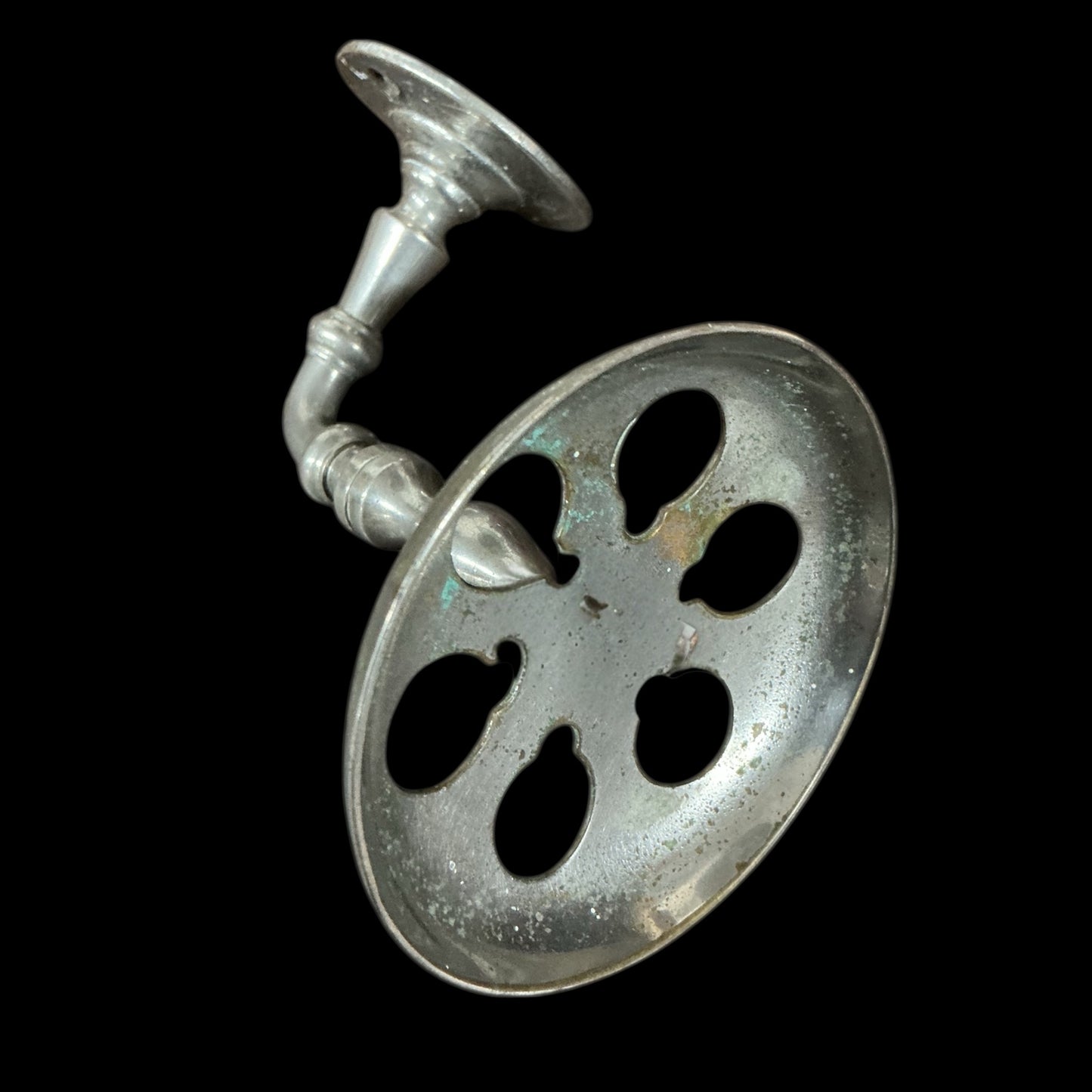 Antique Nickel-Plated Brass Cup Holder/Soap Dish