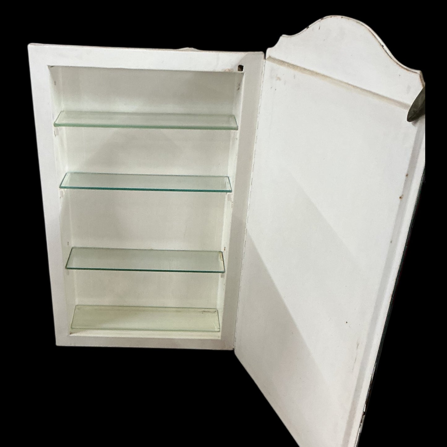 Vintage Medicine Cabinet With Etched Mirror