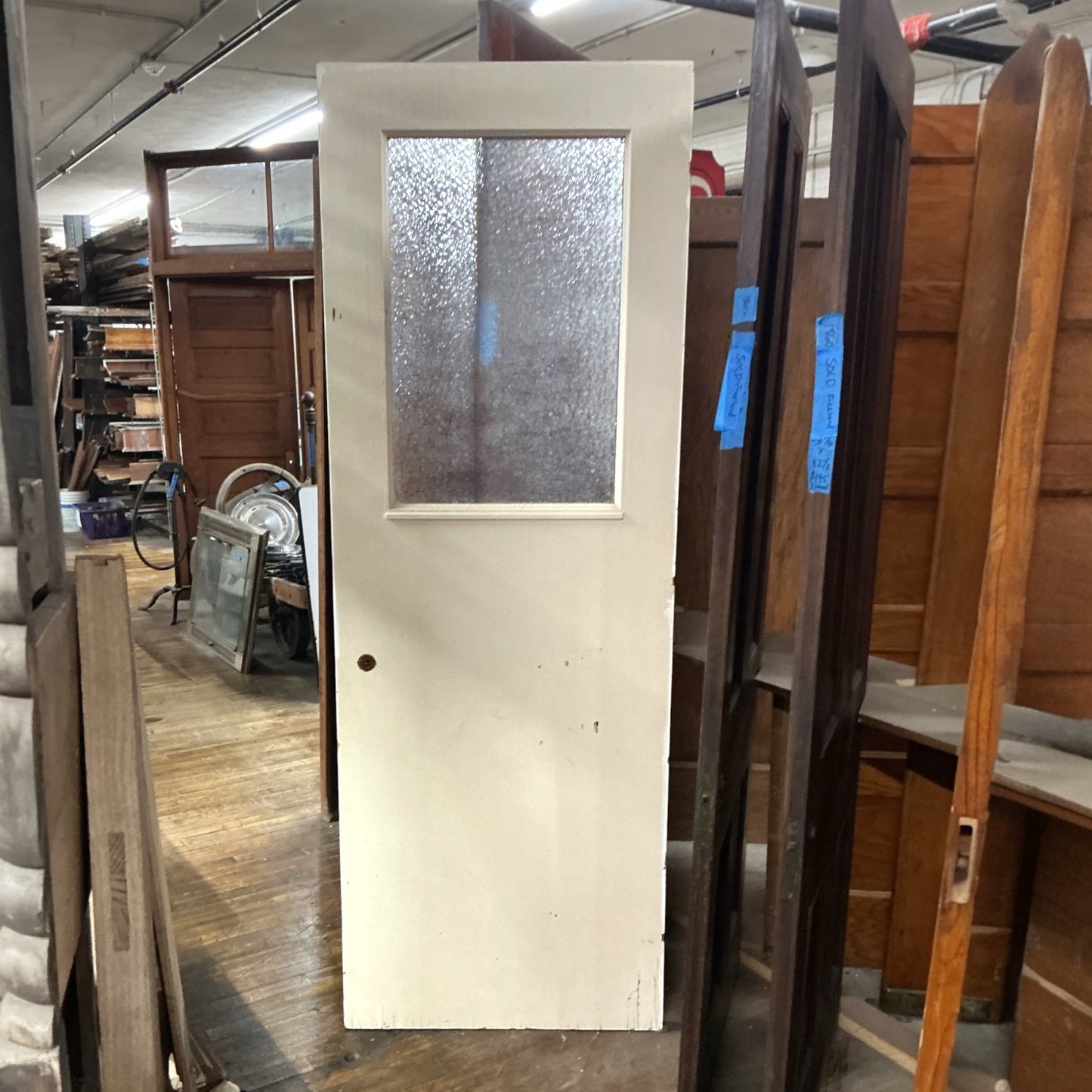 Antique Interior/Exterior Door w/Florentine Glass
