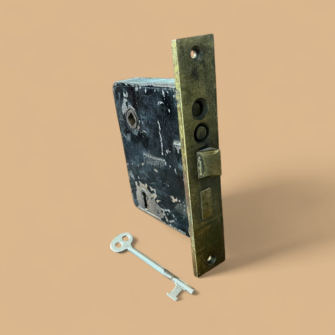Antique Russwin Entry Door Mortise Lock #0122 With Functioning Skeleton Key