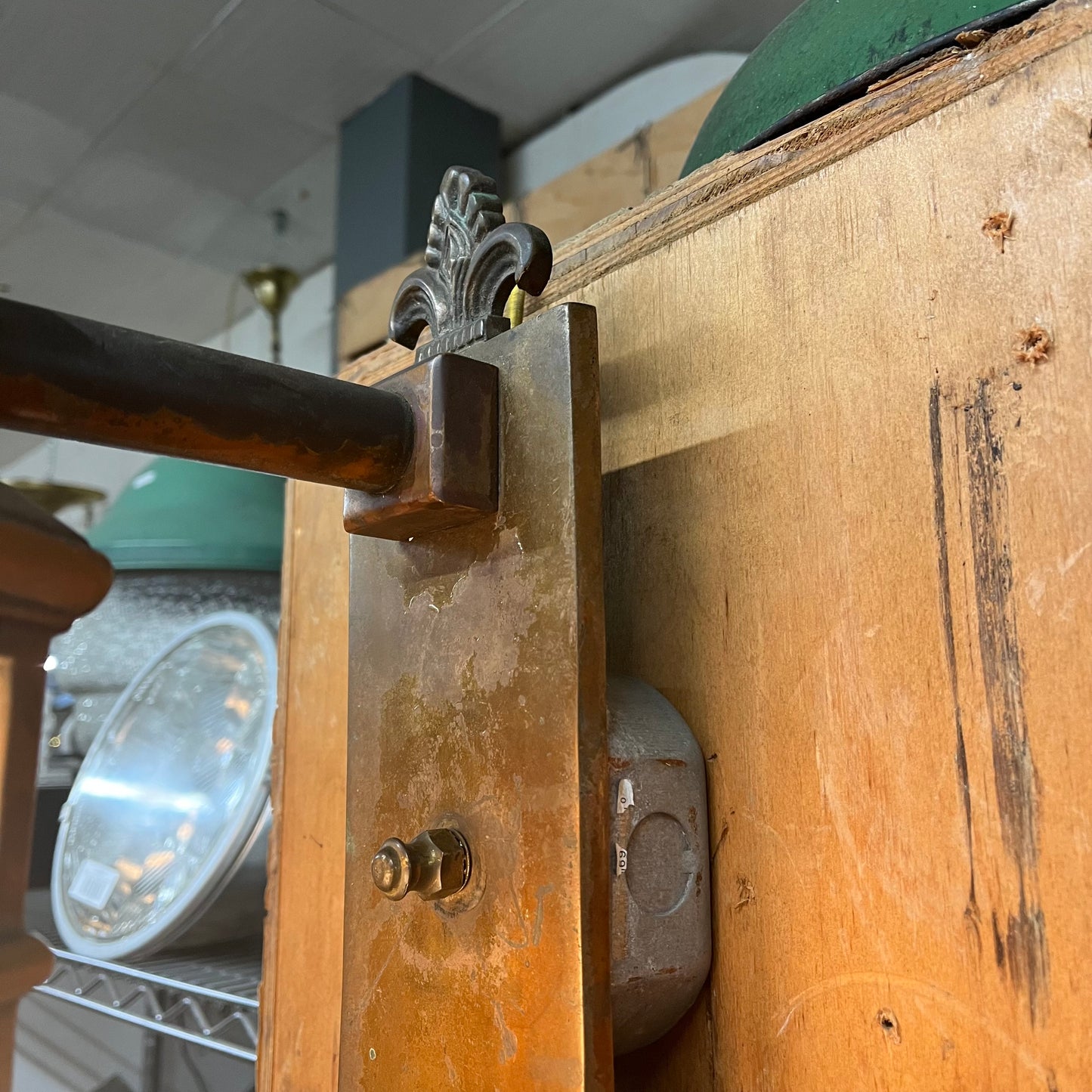 Pair of Large Antique Cast Bronze Exterior Sconces