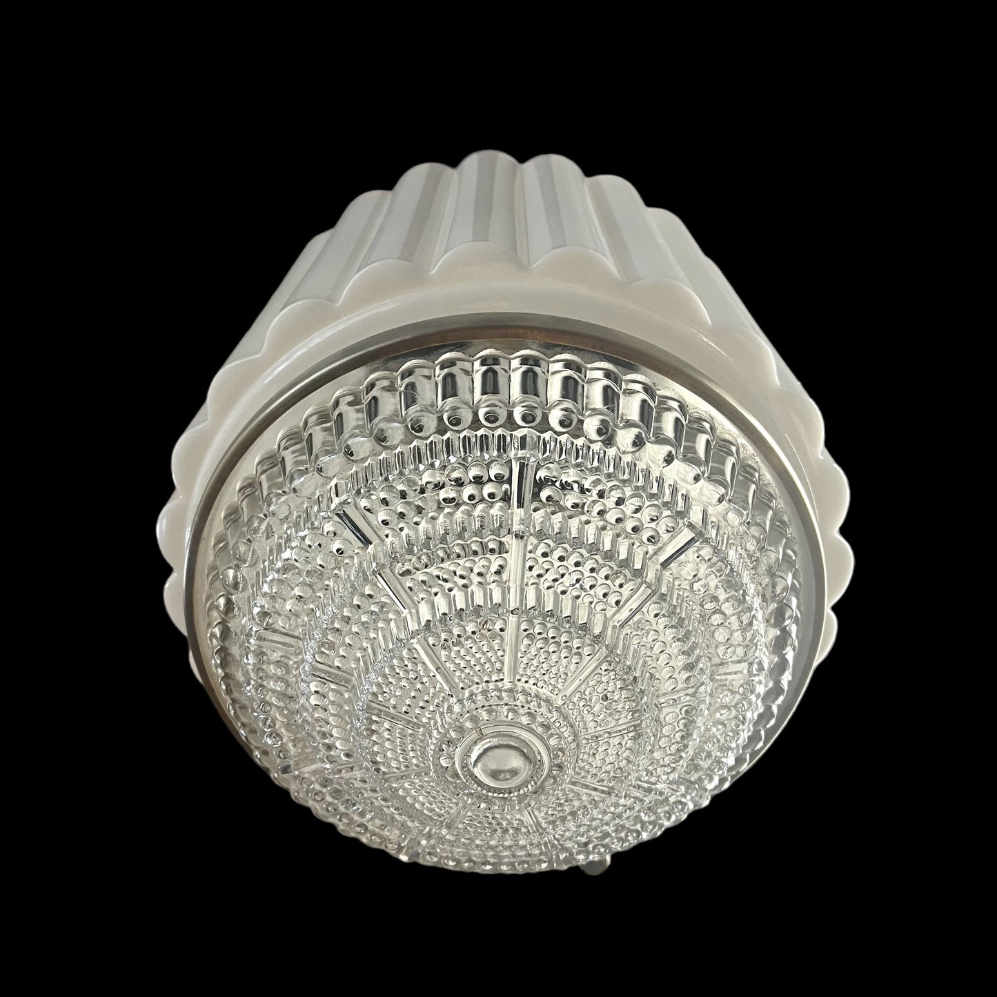 1930s Art Deco Milk Glass Pendant Light