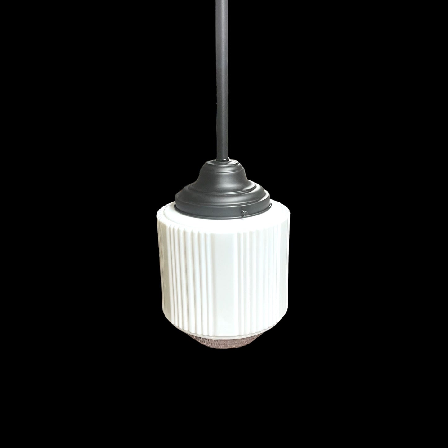 1930s Art Deco Milk Glass Pendant Light
