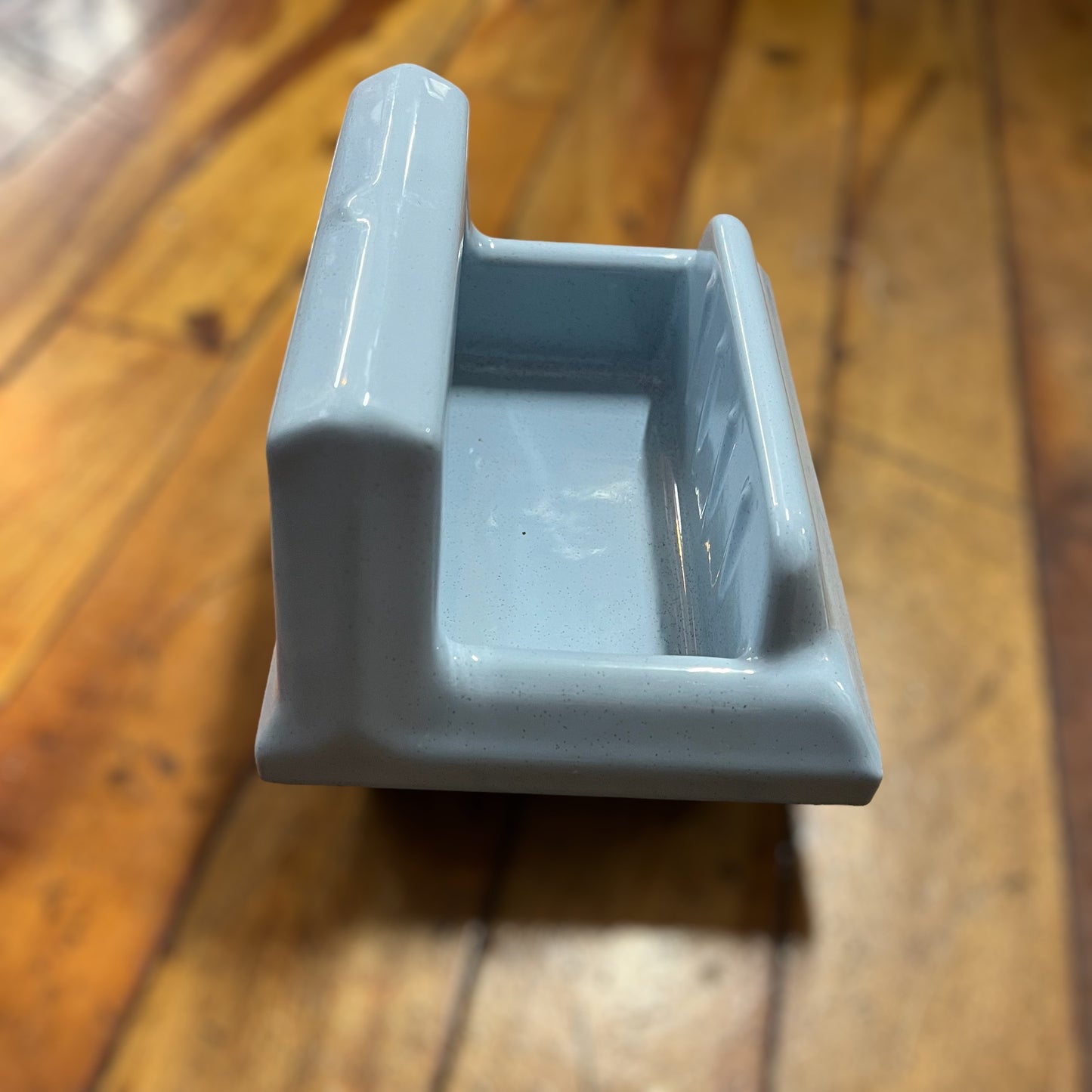 Vintage Light Blue Ceramic Tile-In Wall Mount Bathroom Soap Dish Grab Bar