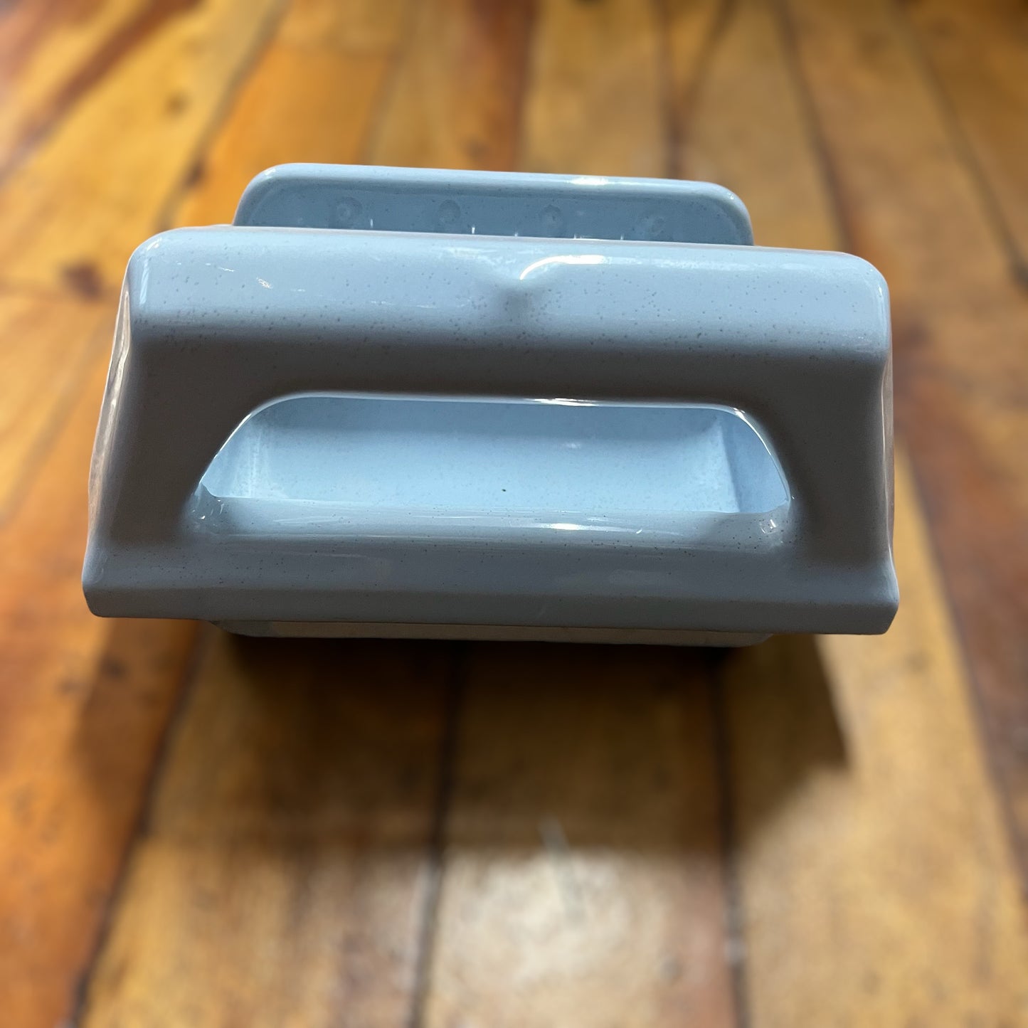 Vintage Light Blue Ceramic Tile-In Wall Mount Bathroom Soap Dish Grab Bar