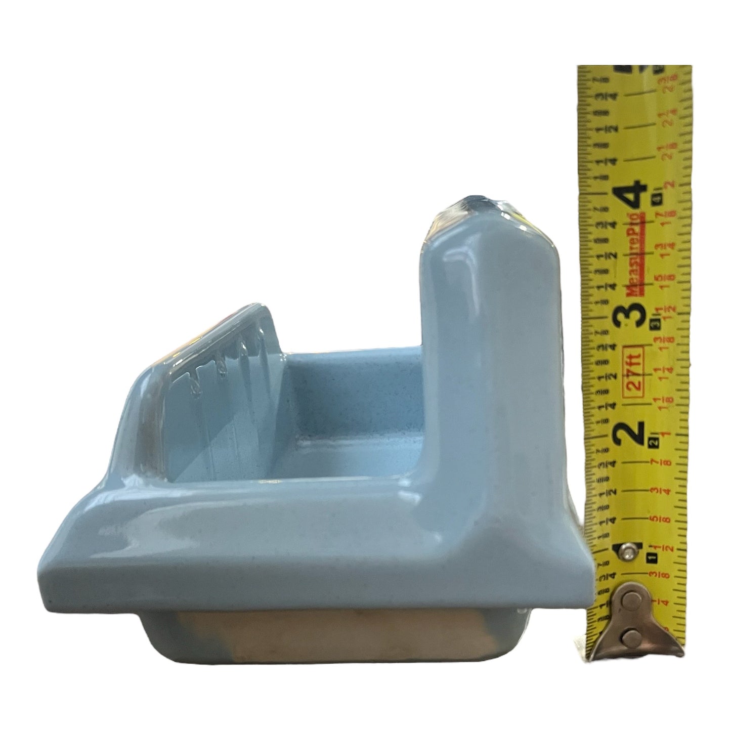 Vintage Light Blue Ceramic Tile-In Wall Mount Bathroom Soap Dish Grab Bar