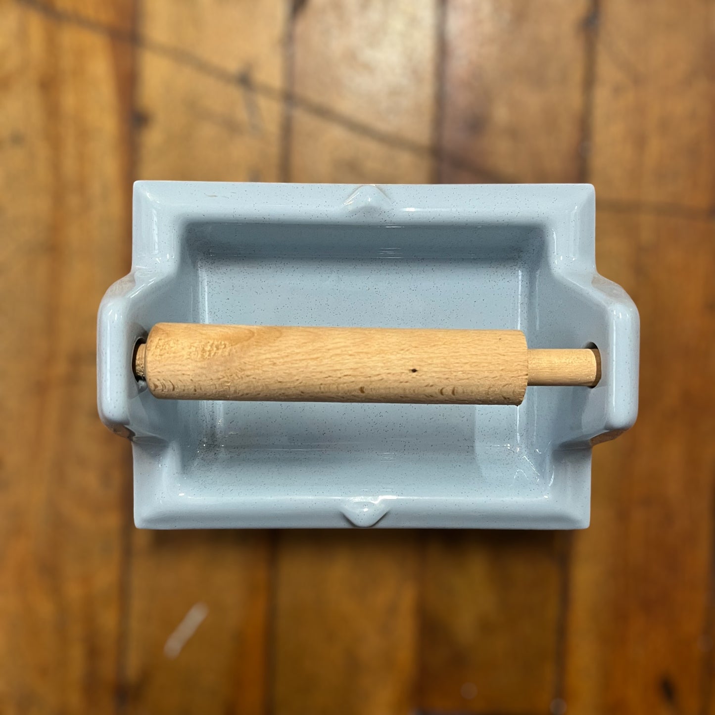 Vintage Blue Ceramic Tile-In Toilet Paper Holder By Fairfacts Co.