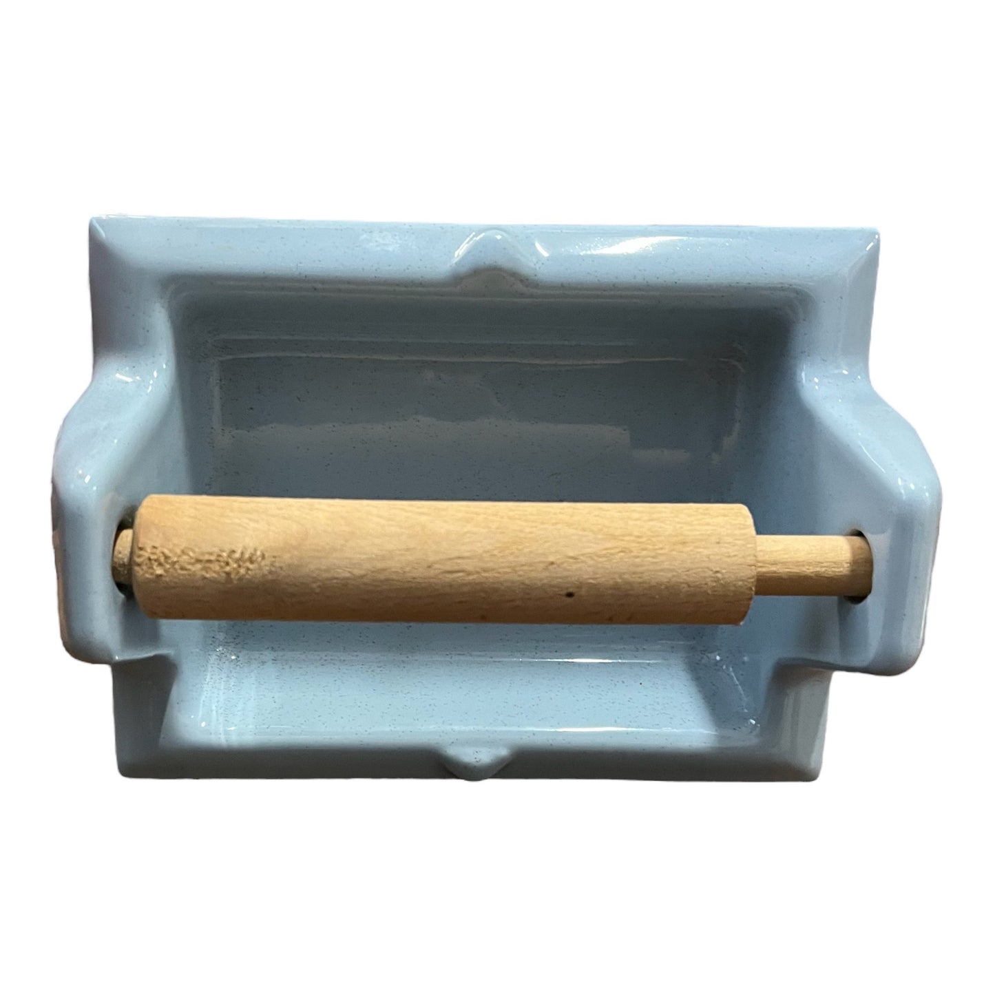 Vintage Blue Ceramic Tile-In Toilet Paper Holder By Fairfacts Co.