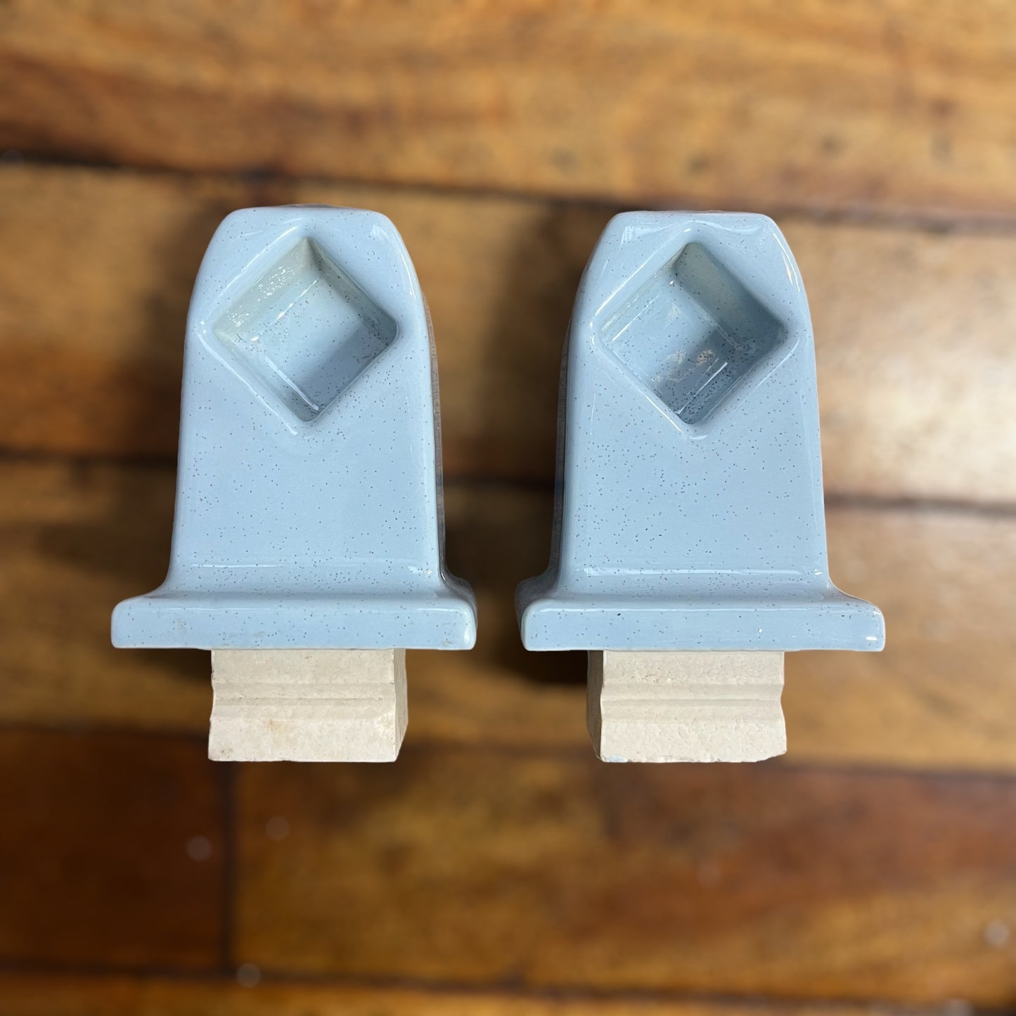 Vintage Blue Tile-In Bathroom Towel Bar Holder Set