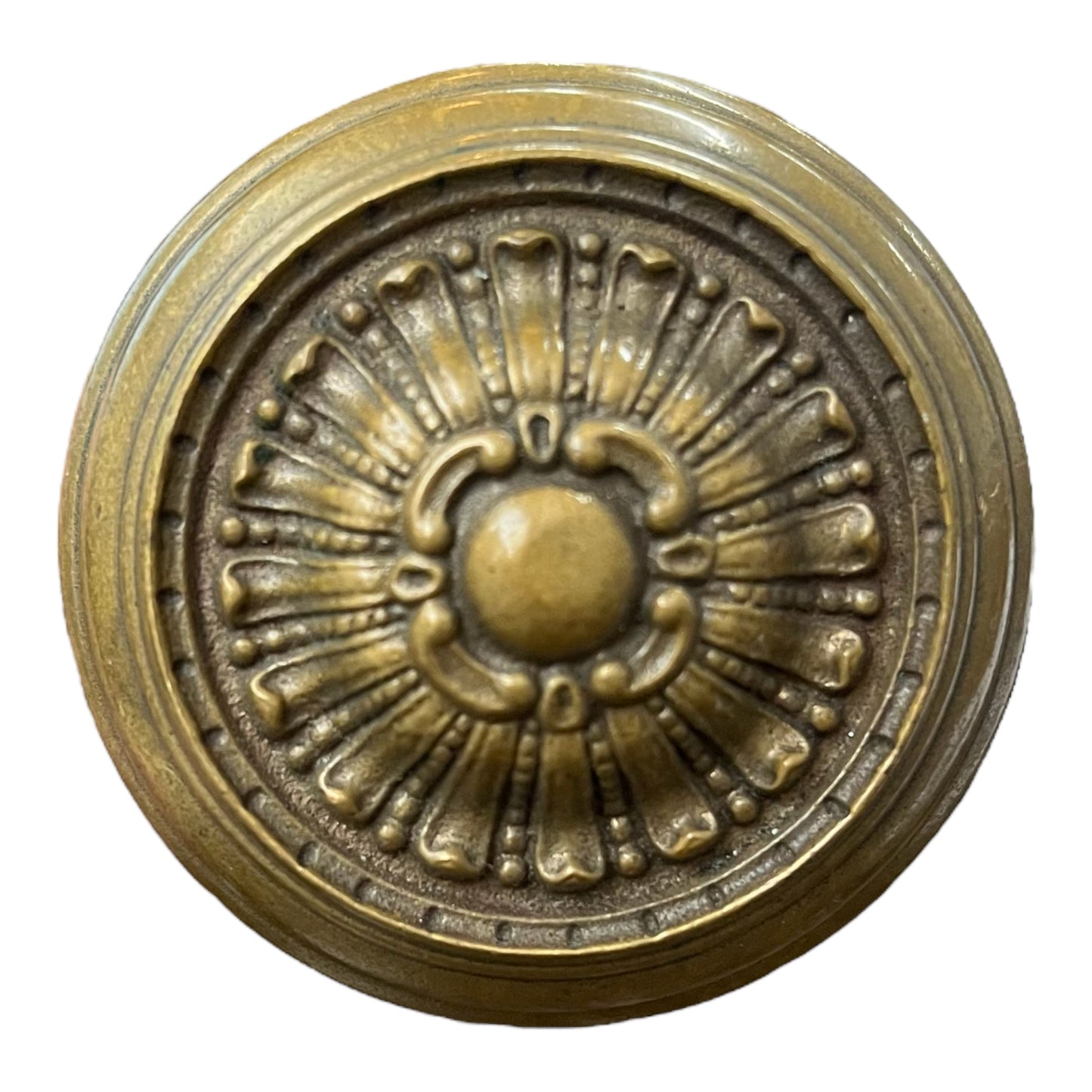 Antique Sargent Royan c. 1901 Brass Door Knob Set with Escutcheon Plates
